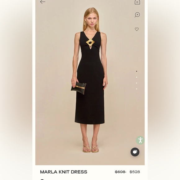 cult gaia Dresses & Skirts - cult gaia Black Midi Dress with Gold Center Detail